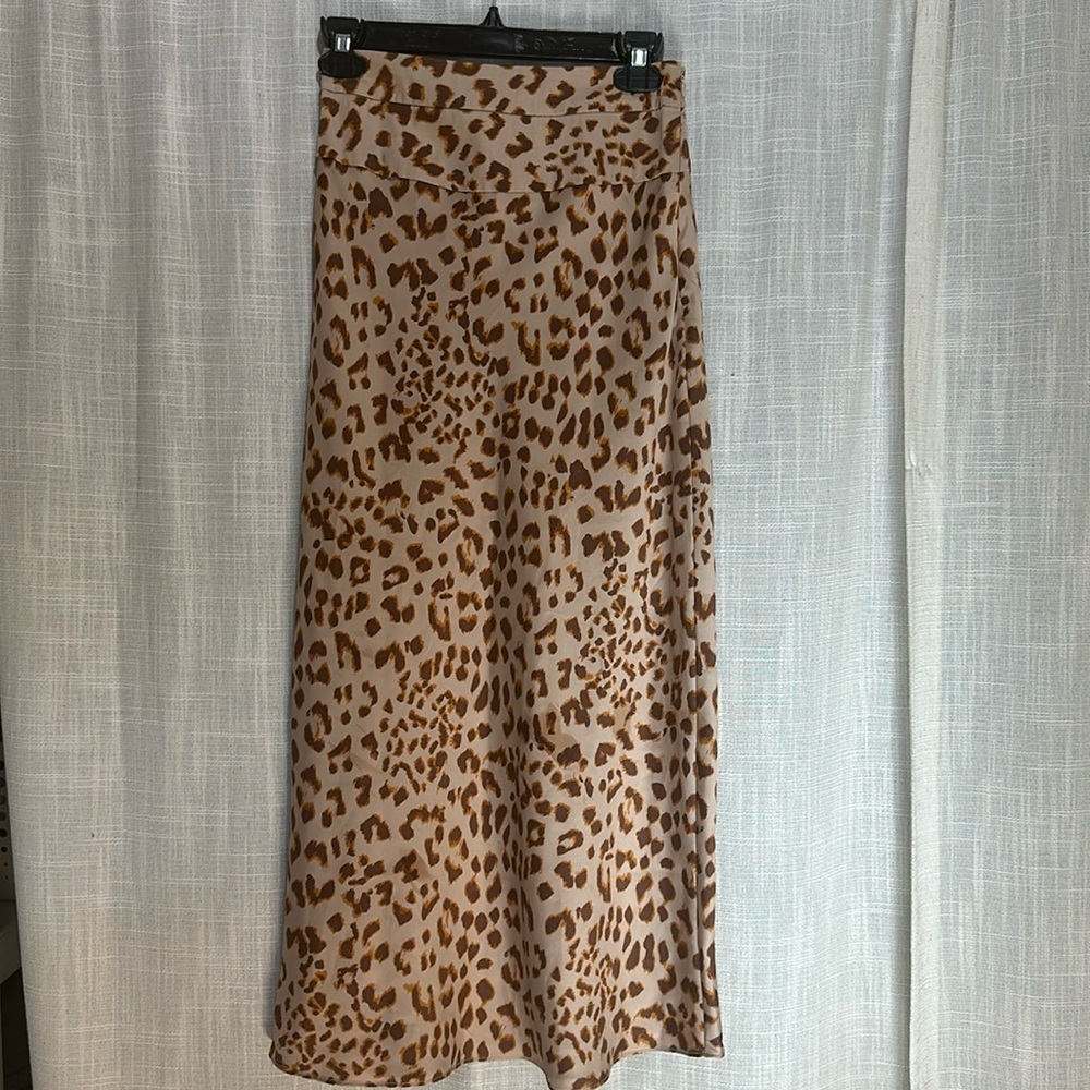 Free people satin cheetah skirt size 0